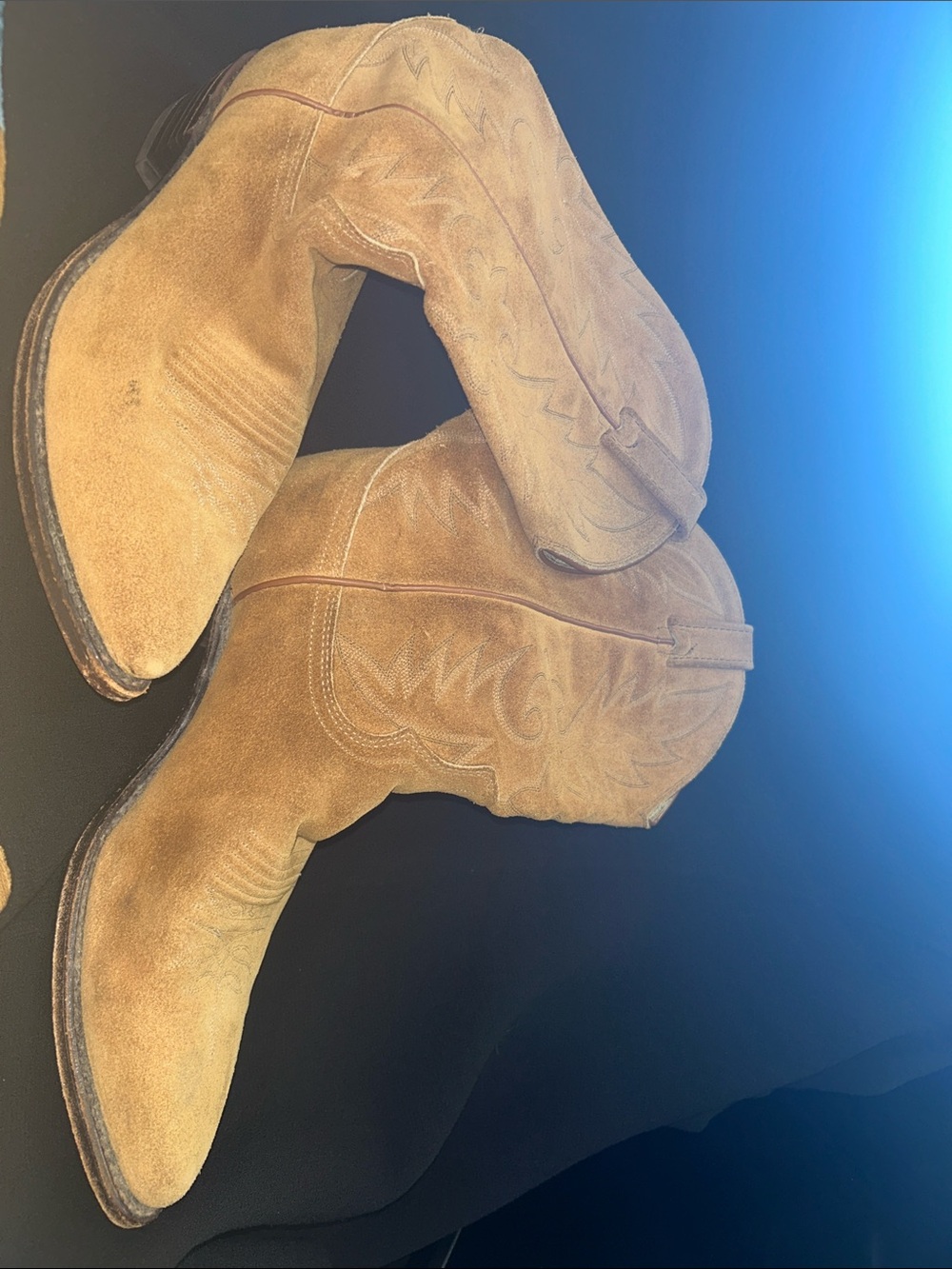 Dan Post Tan Suede Western Ankle Booties